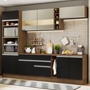 Ver imagem 1 de Armário de Cozinha Completa 290cm Rustic/Preto/Crema Vicenza Madesa 15