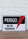 Ver imagem 4 de Kit Combo 10 Placa de Sinalização Perigo Alta Tensão 20 X 30