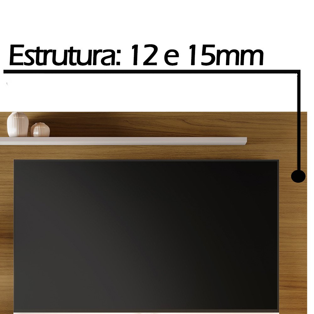 Estante Home para TV até 65 Polegadas Impulso JCM Móveis Freijó/Off White - 5