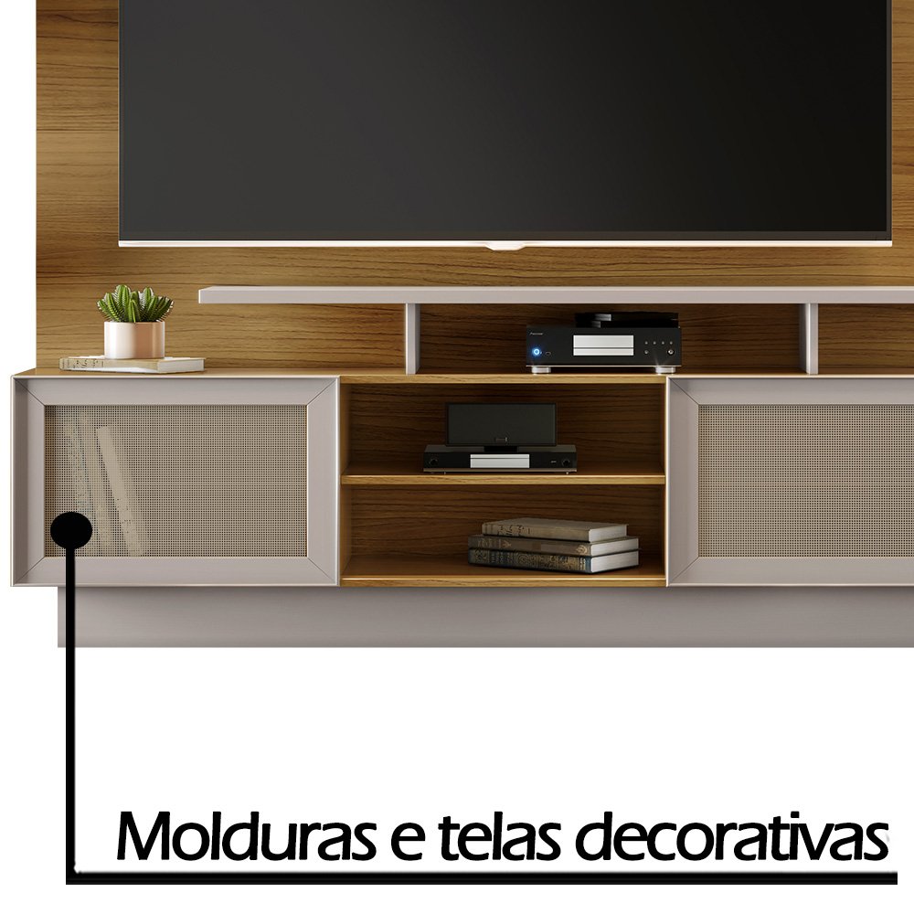 Estante Home para TV até 65 Polegadas Impulso JCM Móveis Freijó/Off White - 3