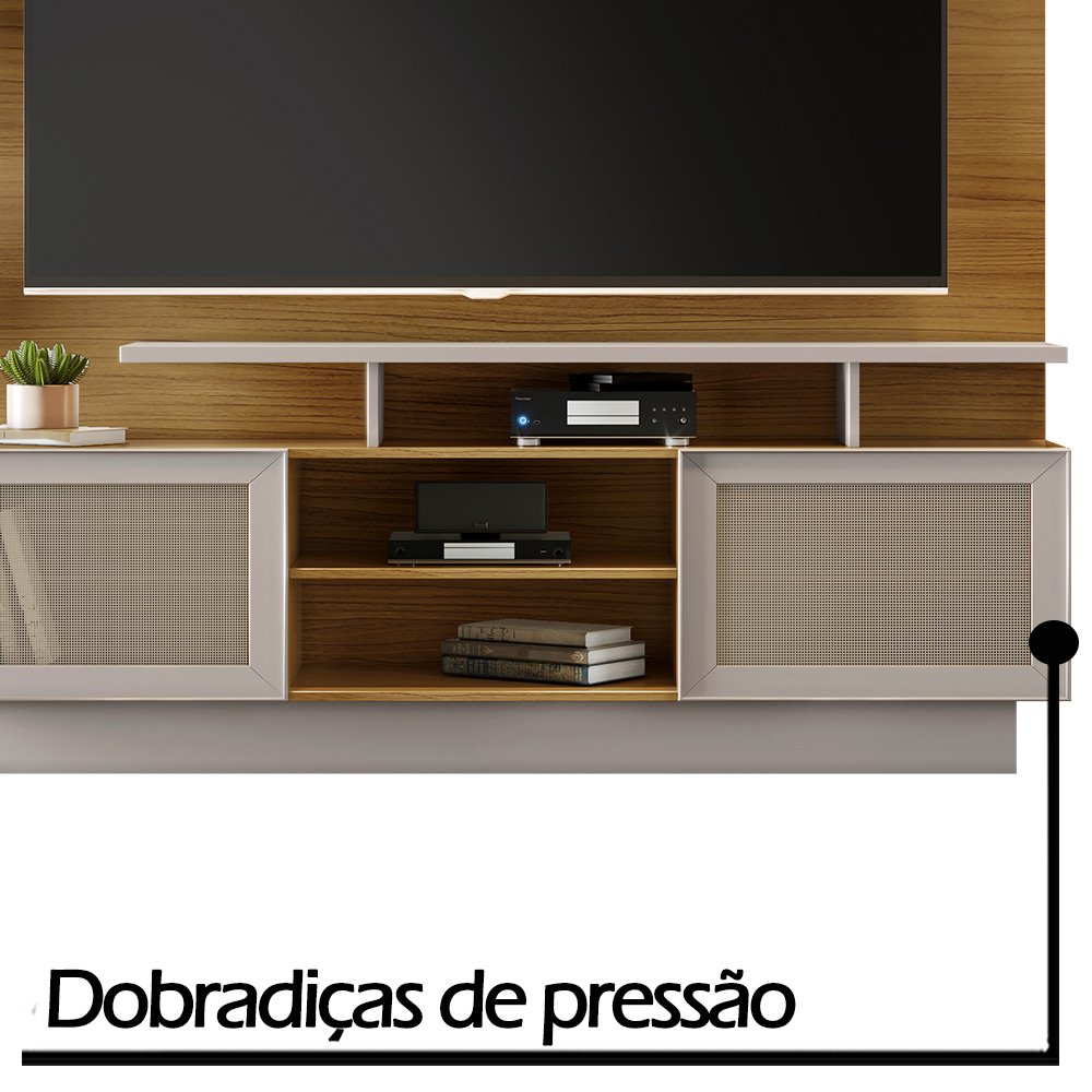 Estante Home para TV até 65 Polegadas Impulso JCM Móveis Freijó/Off White - 4