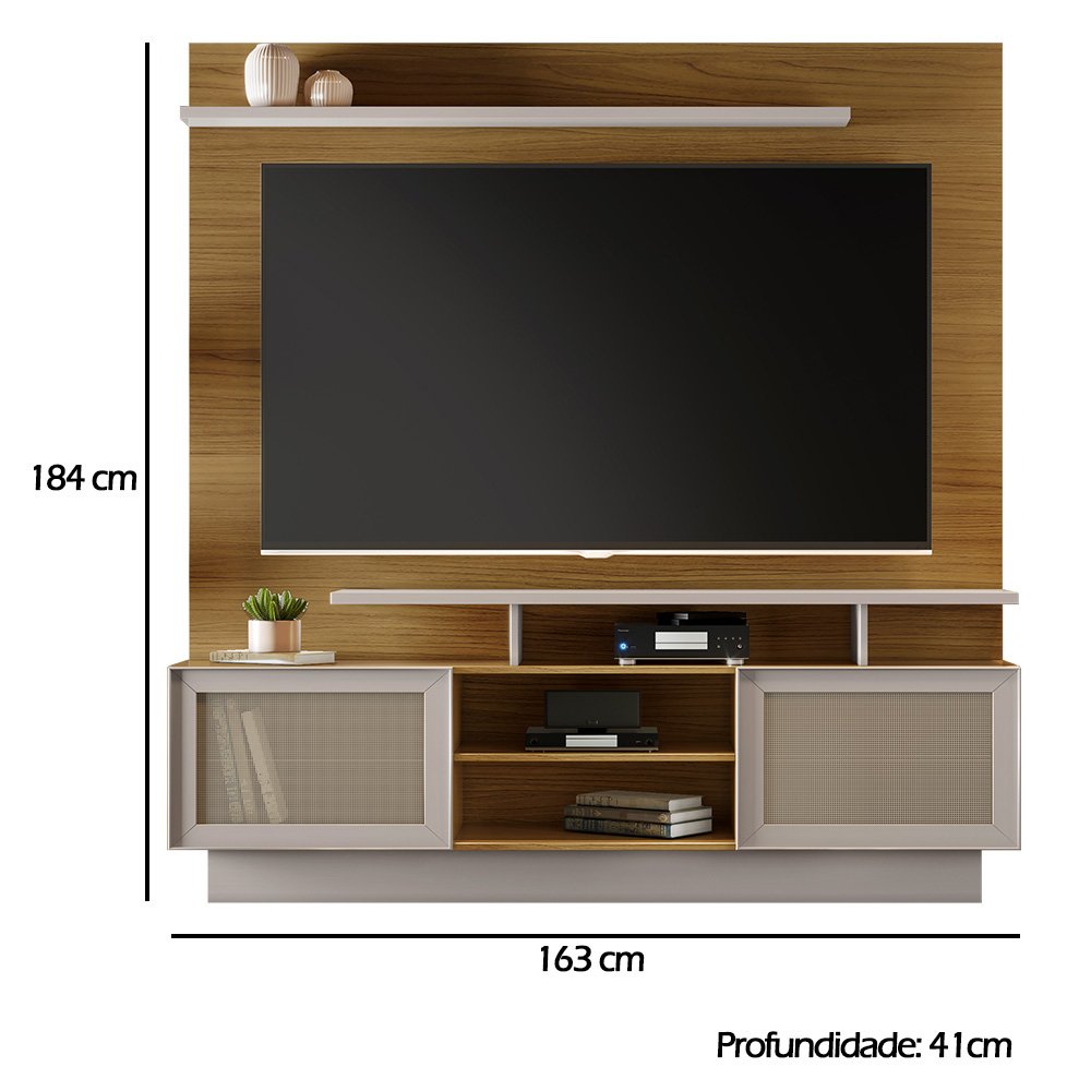 Estante Home para TV até 65 Polegadas Impulso JCM Móveis Freijó/Off White - 6