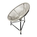 Ver imagem 3 de Kit 2 Cadeiras Acapulco Corda Náutica Base em Alumínio Preto/areia