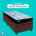 Ver imagem 4 de Cama + Bau Blindado e Colchão Molas Ensacadas Solteiro - Life Gold Paropas