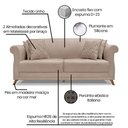 Ver imagem 5 de Kit 2 Poltronas e Sofá 2 Lugares 1,80m Areia Pés Castanho