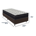 Ver imagem 3 de Cama Box e Colchão Airtech 150 Espuma D45 Solteiro Ortobom: Marrom