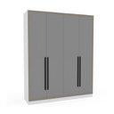 Ver imagem 2 de Guarda-roupa Casal Valência 4 Portas 4 Gavetas Branco/cinza - Politorno