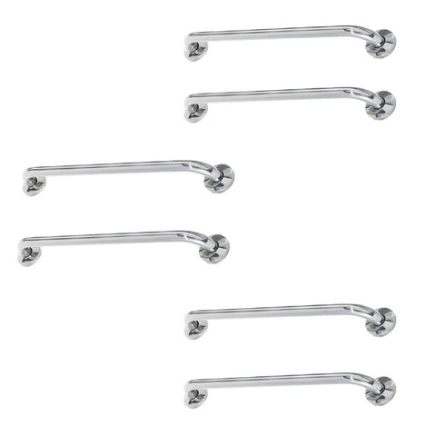 Alça de Apoio Barra Inox 60cm Kit 6 Unidades Segurança Acessibilidade Idoso Gestante Cadeirante Banh