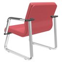 Ver imagem 6 de Kit 02 Cadeiras de Escritório Recepção Fixa Pés Cromado Lev P03 Crepe Vermelho - Lyam Decor