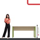 Ver imagem 5 de Escrivaninha Mesa Escritório X 150cm Industrial Noce Naturalle e Verde Miró Marrom/Marromle