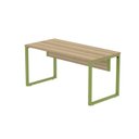 Ver imagem 6 de Escrivaninha Mesa Escritório X 150cm Industrial Noce Naturalle e Verde Miró Marrom/Marromle