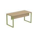 Ver imagem 3 de Escrivaninha Mesa Escritório X 150cm Industrial Noce Naturalle e Verde Miró Marrom/Marromle