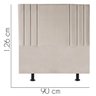 Cabeceira Cama Box Solteiro Estofada Grécia 90cm Suede:bege - 3