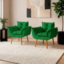 Ver imagem 1 de Kit 2 Poltronas Decorativas Reforçada para Sala Alice para Recepção Manicure Escritório Suede
