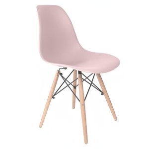 Cadeira Eames Pés de Madeira Rosa