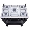 Fogão Mônaco Plus 5 Bocas Atlas - Mesa Inox - Bivolt - Acendimento Automático - Mega Chama - Preto - 5