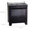 Fogão Mônaco Plus 5 Bocas Atlas - Mesa Inox - Bivolt - Acendimento Automático - Mega Chama - Preto - 2