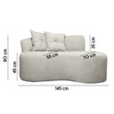 Ver imagem 5 de Kit Sofá Orgânico Plaza 2 Lugares 145cm e 1 Poltrona Linho Bouclê Bege Sofa Store