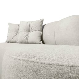 Kit Sofá Orgânico Plaza 2 Lugares 145cm e 1 Poltrona Linho Bouclê Bege Sofa Store - 4