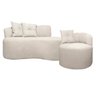 Kit Sofá Orgânico Plaza 2 Lugares 145cm e 1 Poltrona Linho Bouclê Bege Sofa Store - 1