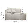 Kit Sofá Orgânico Plaza 2 Lugares 145cm e 1 Poltrona Linho Bouclê Bege Sofa Store - 5