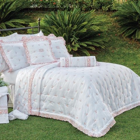Kit Cobre Leito Rivieri Casal Queen 5 Peças Percal 400 Fios 100% Algodão - Branco