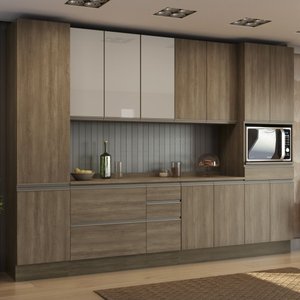 Cozinha Completa Planejada 3,20mt 08 Peças Linha Maxxi Cb366 Kappesberg- Nogal
