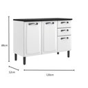 Ver imagem 7 de Balcão de Cozinha Itatiaia Aço 3 Portas 2 Gavetas Com Tampo New Premium Branco Neve