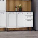 Ver imagem 4 de Balcão de Cozinha Itatiaia Aço 3 Portas 2 Gavetas Com Tampo New Premium Branco Neve