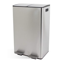 Lixeira Seletiva Dupla Inox Office Healer Premium 2 divisórias de 30L - 1