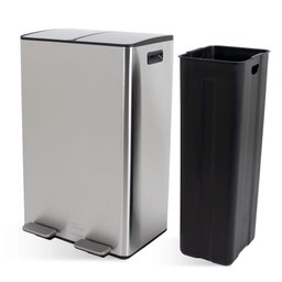 Lixeira Seletiva Dupla Inox Office Healer Premium 2 divisórias de 30L - 4