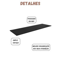 Tampo para Balcão 160 Cm Preto Ajl - 3