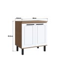 Ver imagem 3 de Balcão para Cozinha 2 Portas Provençal Marrom/Jequitiba/Branco