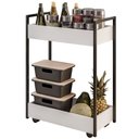 Ver imagem 4 de Kit 02 Fruteiras Carrinho Multiuso Industrial 2 Prateleiras Manu M05 Branco - Inoviza