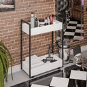 Ver imagem 3 de Kit 02 Fruteiras Carrinho Multiuso Industrial 2 Prateleiras Manu M05 Branco - Inoviza