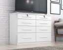 Ver imagem 1 de Cômoda Monique 8 Gavetas com 2 Fechaduras para Quarto de Casal e Organização