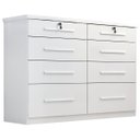 Ver imagem 2 de Cômoda Monique 8 Gavetas com 2 Fechaduras para Quarto de Casal e Organização