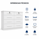 Ver imagem 4 de Cômoda Monique 8 Gavetas com 2 Fechaduras para Quarto de Casal e Organização