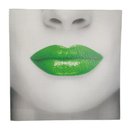 Ver imagem 2 de Quadro Decorativo Boca Batom Verde Labio Textura Moldura 40x40 Decoraçao Sala Quarto Recepçao Consul