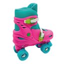 Ver imagem 5 de Patins Ajustável 4 Rodas 2 em 1 e Acessórios Fenix - Rosa/Azul (34-37)