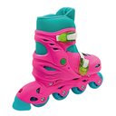 Ver imagem 3 de Patins Ajustável 4 Rodas 2 em 1 e Acessórios Fenix - Rosa/Azul (34-37)