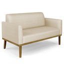Ver imagem 7 de Sofá Namoradeira e 2 Poltronas Base Madeira Castanho Maressa Veludo Luxo Off White - Ibiza