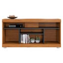 Ver imagem 3 de Rack Bancada Yara e Painel para Tv Suspenso Maia com Mesa de Centro Jeri Noce Milano Preto Acetinado