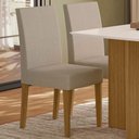 Ver imagem 1 de Kit 2 Cadeiras de Jantar Josi Suede Base Carvalho - Pallazio Cor:Bege