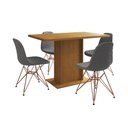 Ver imagem 5 de Mesa Jantar Londres Tampo Canela 120cm 4 Cadeiras Base Cobre Estofado Grafite