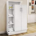 Ver imagem 4 de Armário Multiuso 2 Portas 6 Prateleiras Elite D02 Branco