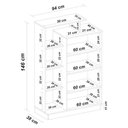 Ver imagem 2 de Armário Multiuso 2 Portas 6 Prateleiras Elite D02 Branco