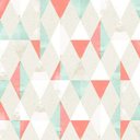 Ver imagem 2 de Papel de Parede Geomêtrico Triângulos Salmão com Verde Claro-60x300cm