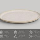 Ver imagem 6 de Kit 12 Pratos Rasos Bio Latte 27cm Cerâmica Stoneware Off White Mesa Posta