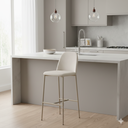 Ver imagem 1 de Banqueta Alta de Aço Estofada Lucille Champanhe Linho Mescla